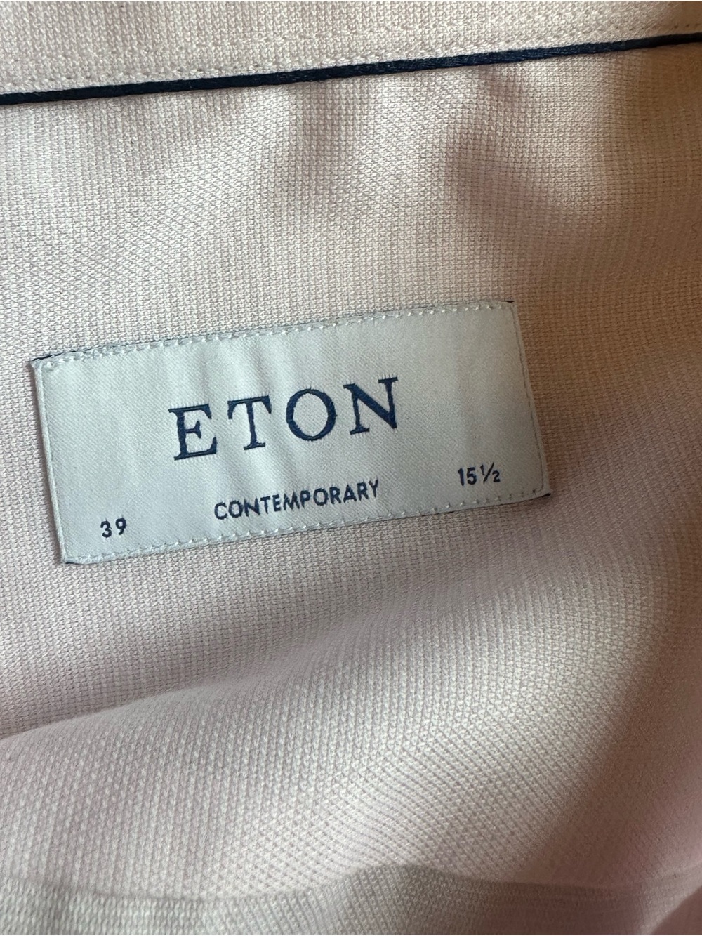 Eton Contemporary Men’s Button-Down Shirt in Pale Pink quiet luxury